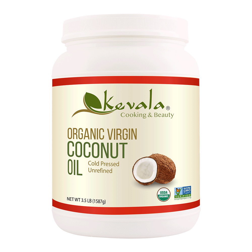 Kevala, Aceite Comestible de Coco Extra Virgen, Orgánico, Crudo, 1.65 L
