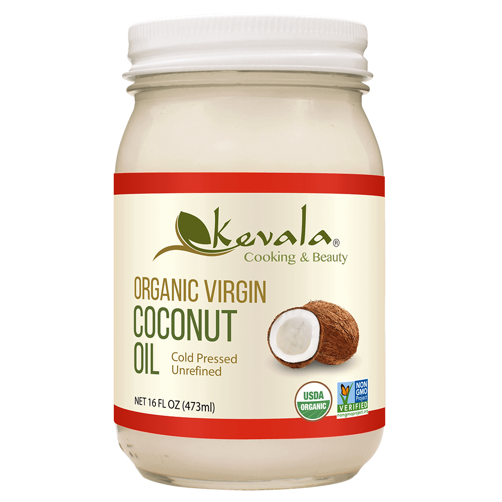Kevala, Aceite Comestible de Coco Virgen, Orgánico, Crudo, 473 ml